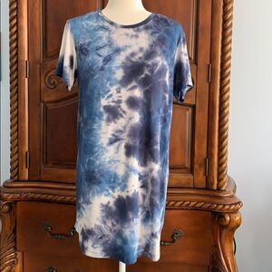 Forever 21 blue tie dye knit dress- size S